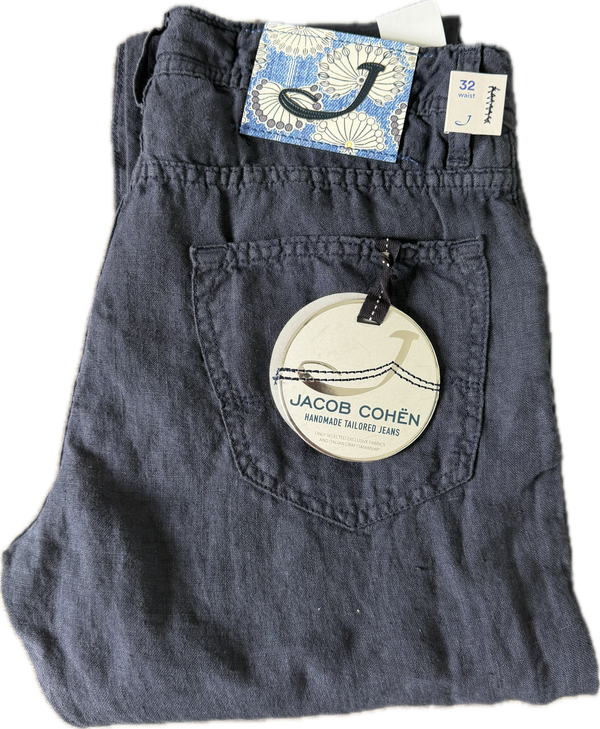 Jacob Cohën Style 622 - Size 32 (Navy) (New) Linnen