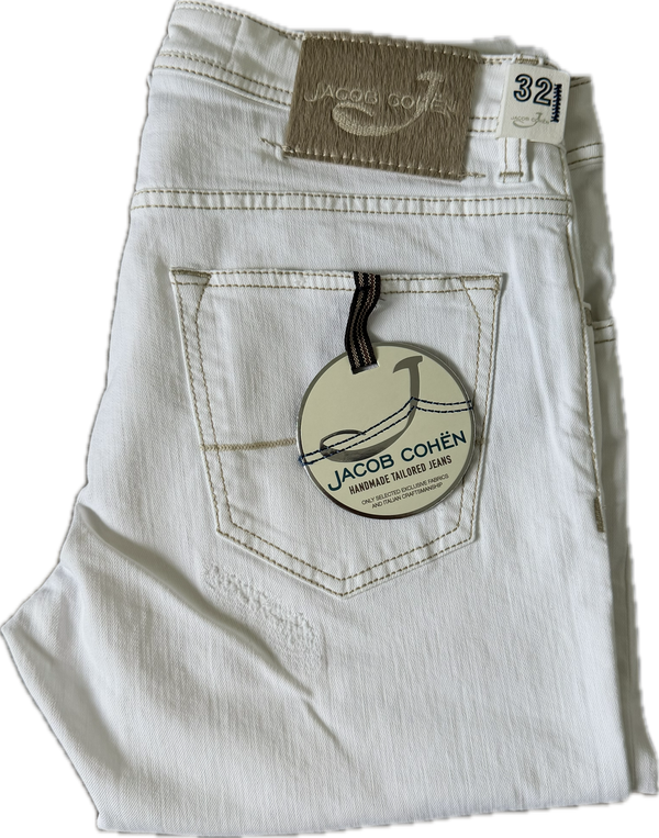 Jacob Cohën Style 622 - Size 32 (White) (New) Distressed