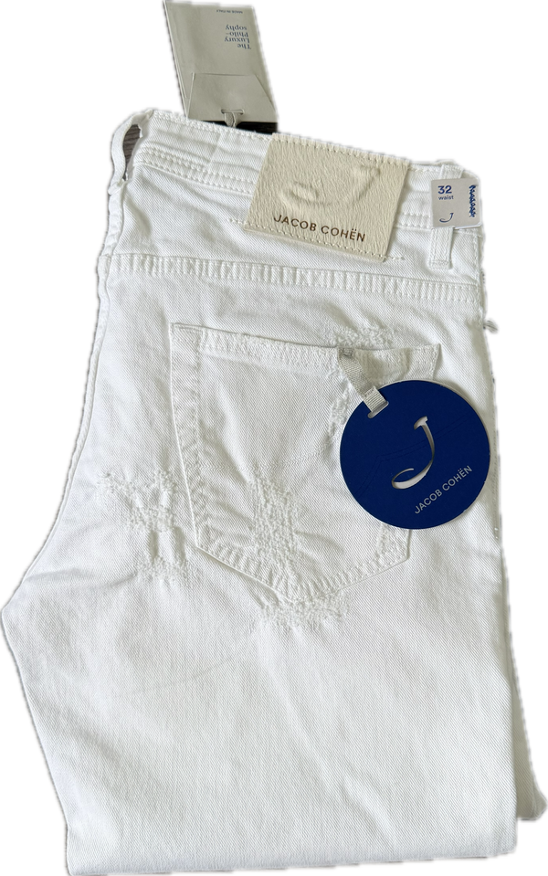 Jacob Cohën Style 622 - Size 32 (White) (New) Distressed