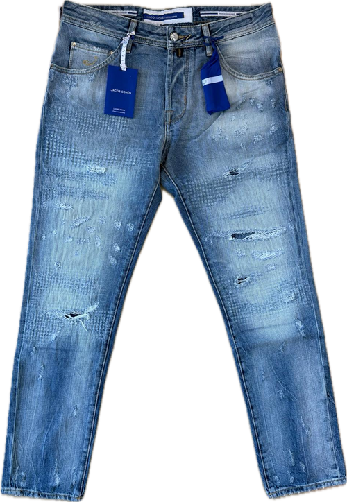 Jacob Cohën Scott - Storlek 33 (Ljusblå denim) (Ny) Sliten